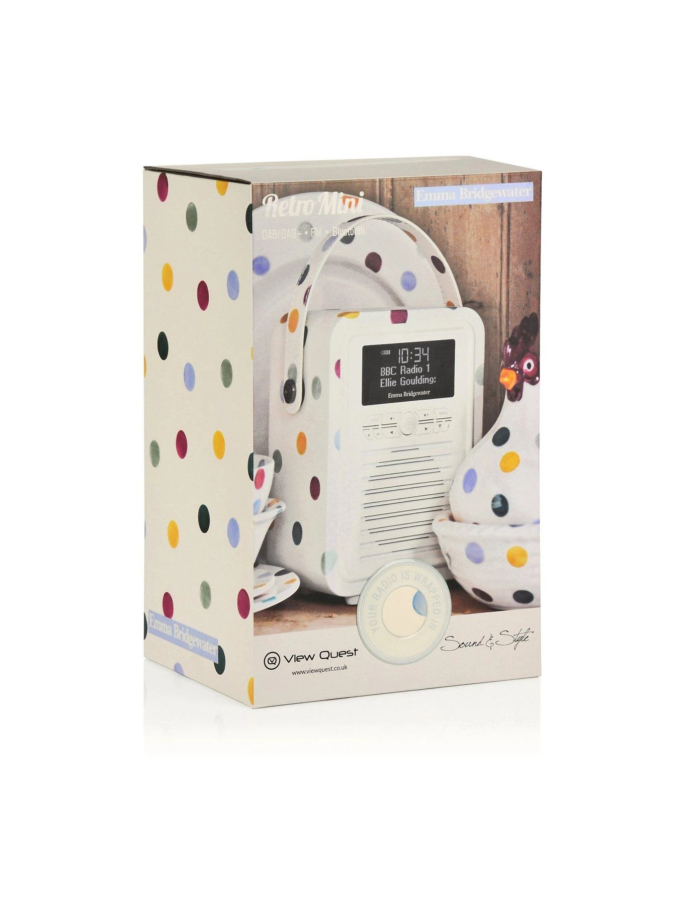 VQ Retro Mini Portable DAB Radio With Bluetooth - Polka Dot - Image 6