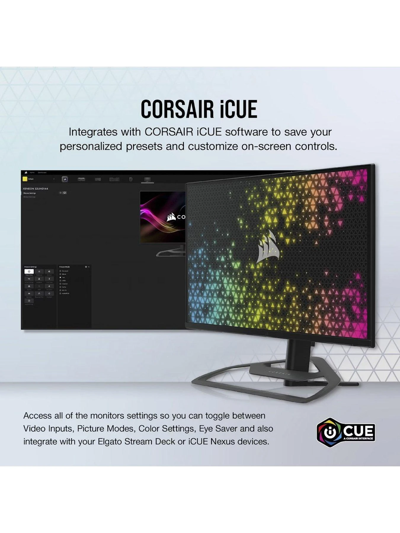CORSAIR XENEON 32UHD144 32-inch Ultra HD 4K 144Hz Widescreen IPS LED Monitor - Black - Image 7