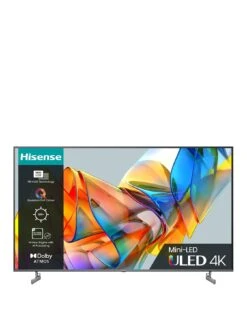 Hisense 65U6KQTUK, 65 Inch, 4K Ultra HD HDR, Mini-LED, Smart TV
