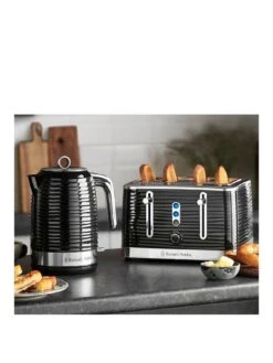 Russell Hobbs Inspire Black Kettle & Toaster Bundle