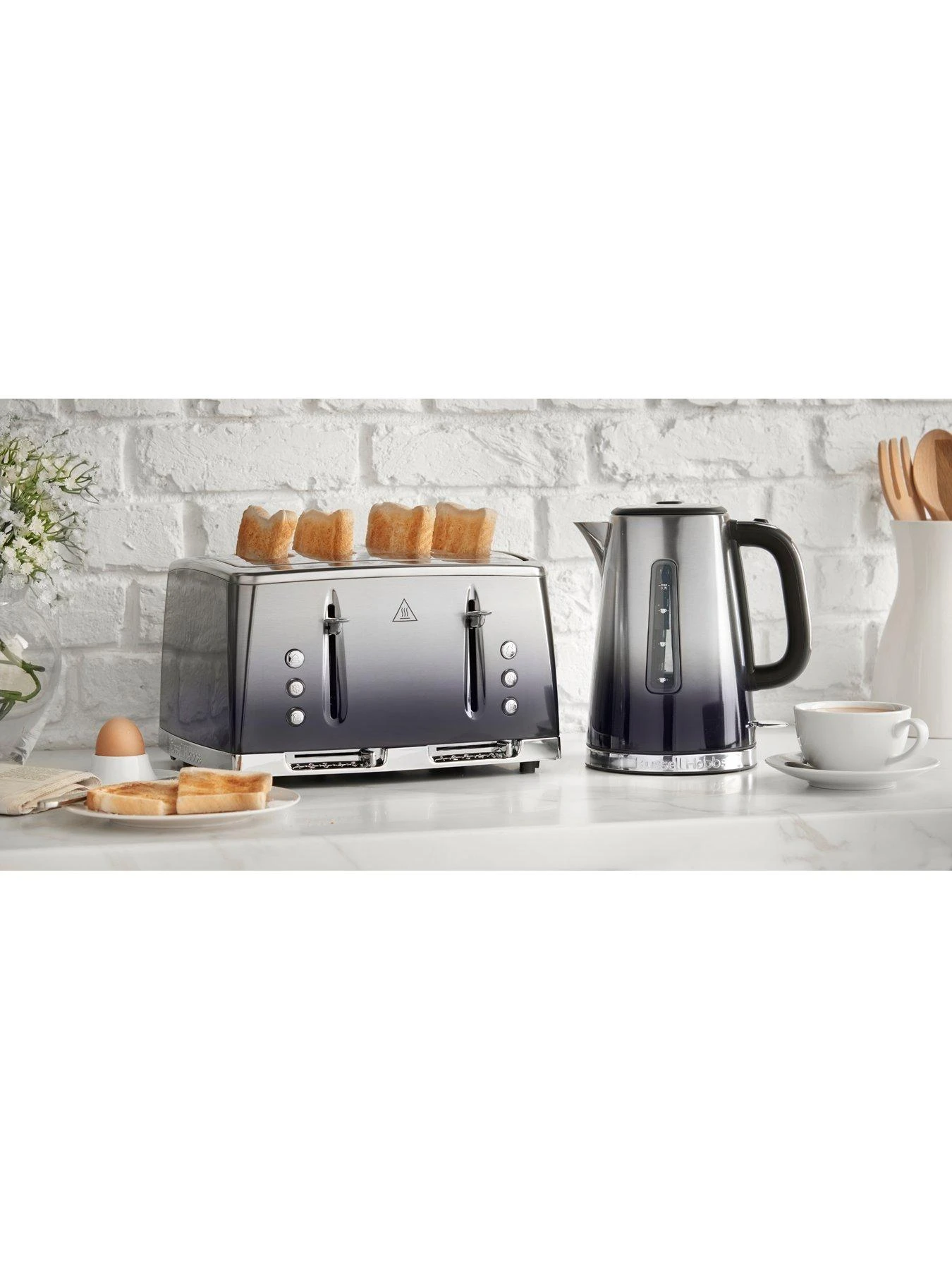 Russell Hobbs Eclipse Blue Kettle & Toaster Bundle - Image 2