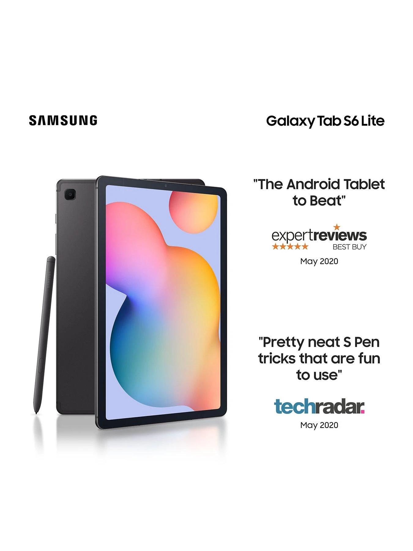 Samsung Galaxy Tab S6 Lite 10.4 Inch Tablet, 128GB, LTE- Oxford Grey - Image 2