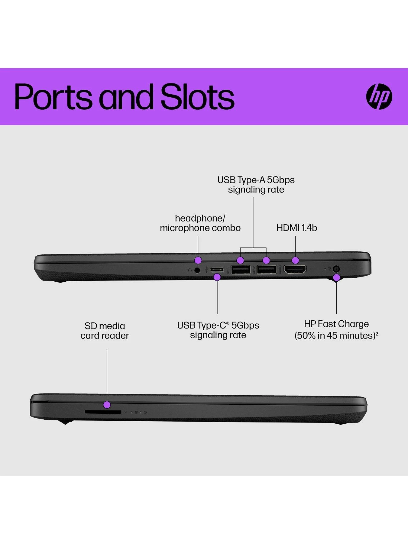 HP 14s-dq0034na, Intel Celeron, 4GB RAM 128GB SSD, 14in Laptop - Black With Optional Norton 360 (1 Year) - Image 5