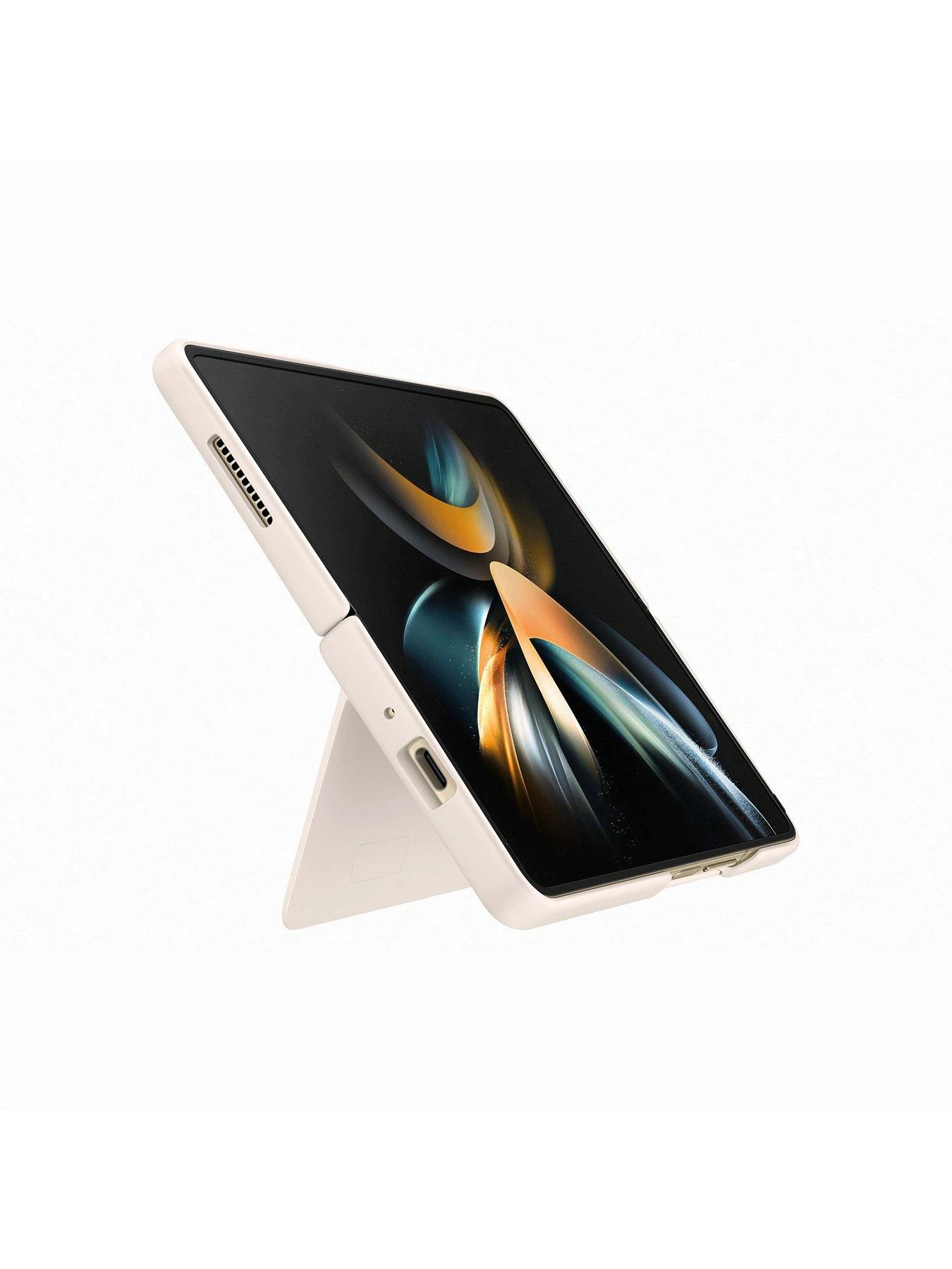 Samsung Slim Standing Cover (Sand) For Galaxy Z Fold 4 - Image 4