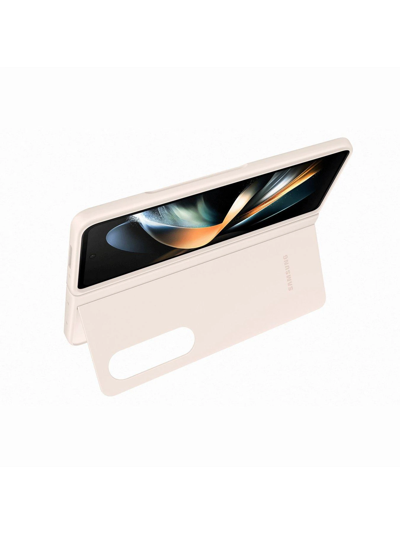 Samsung Slim Standing Cover (Sand) For Galaxy Z Fold 4 - Image 5