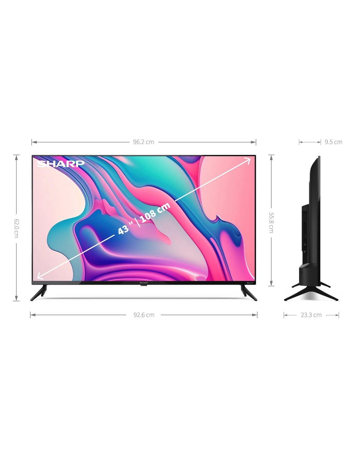 Sharp 43FD2K, 43 Inch, Full HD, Frameless Roku TV - Image 6