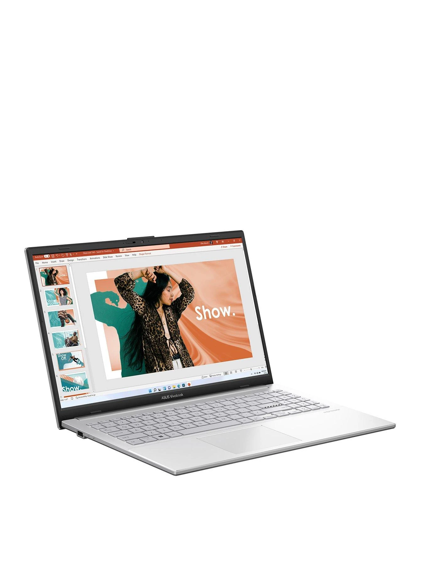 Asus Vivobook Go 15 Laptop - 15.6in FHD, AMD Ryzen 3, 8GB RAM, 256GB SSD, E1504FA-NJ199W, with Optional Microsoft 365 Family (1 Year) - Silver - Image 2