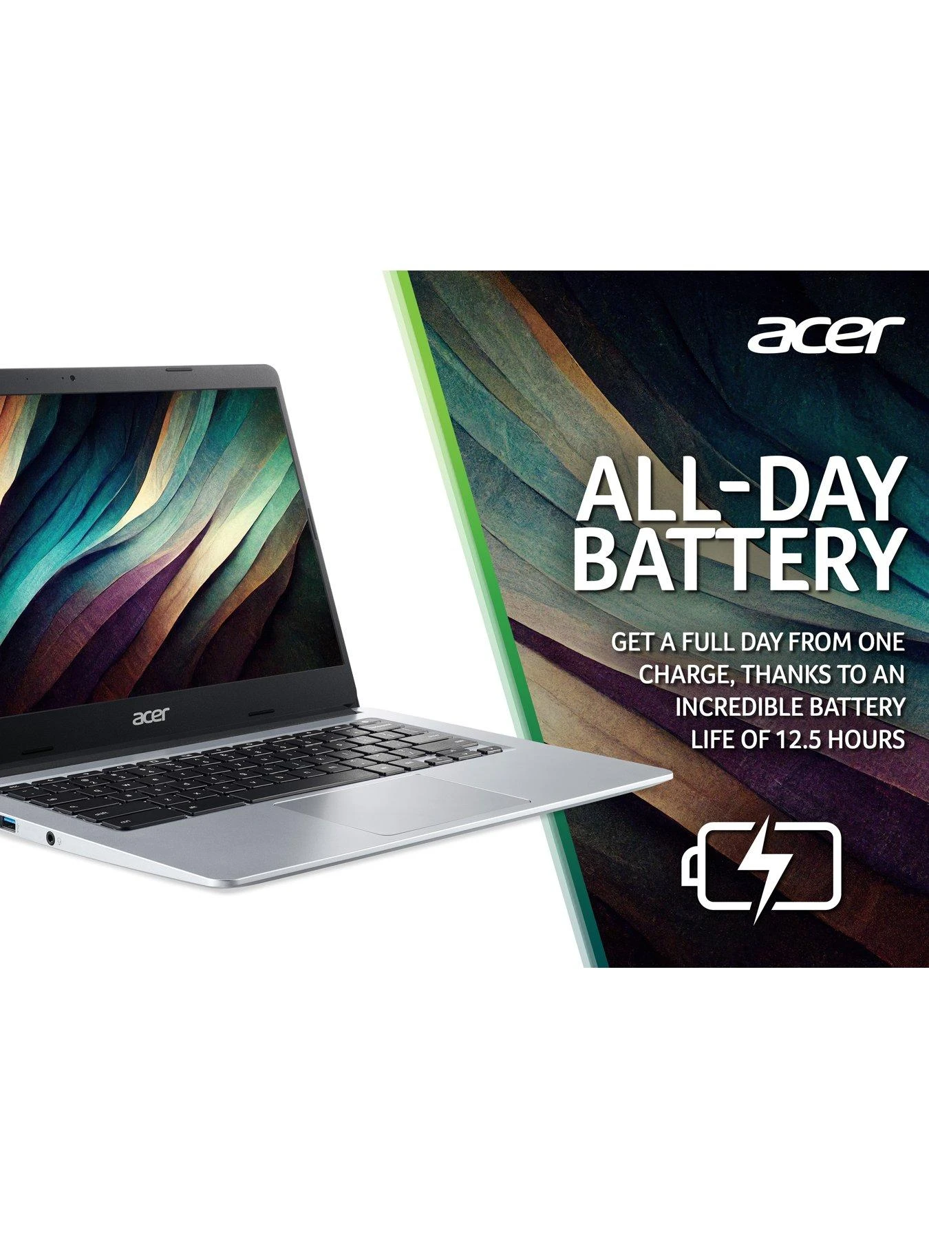 Acer Chromebook 314, Intel Celeron, 4GB RAM 128GB SSD, 14in Full HD Laptop - Silver - Image 6