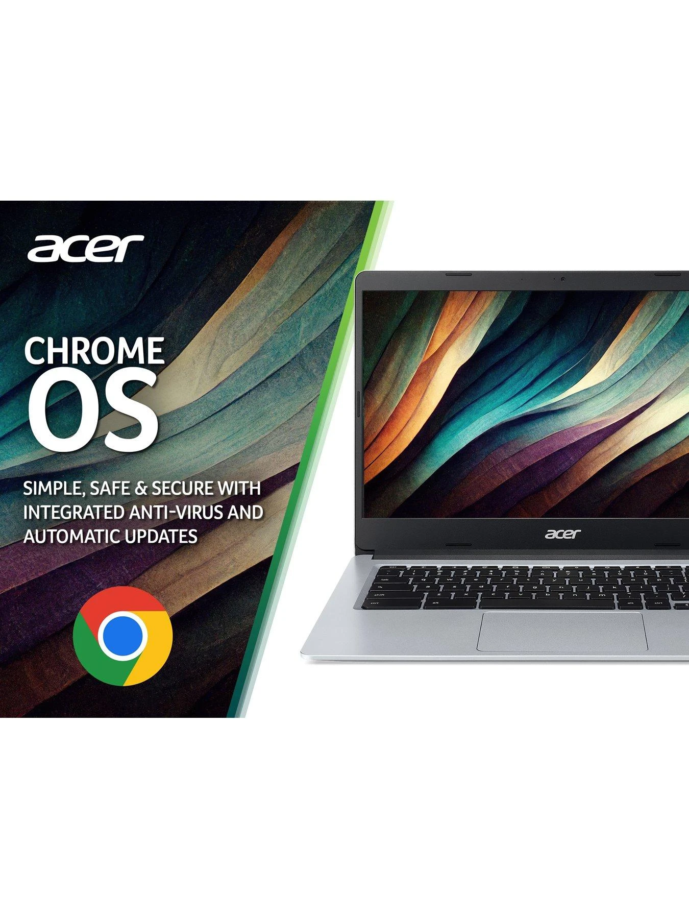 Acer Chromebook 314, Intel Celeron, 4GB RAM 128GB SSD, 14in Full HD Laptop - Silver - Image 7