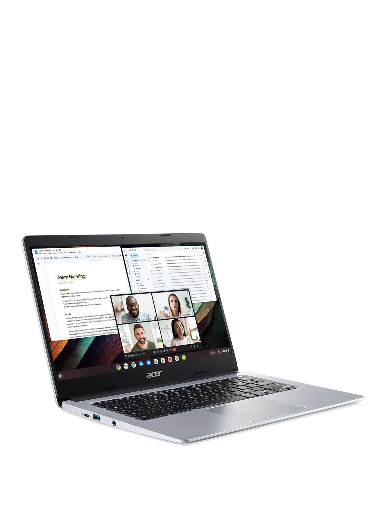 Acer Chromebook 314 Touch - 14in FHD, Intel Pentium Silver, 8GB RAM, 128GB SSD - Silver - Image 2
