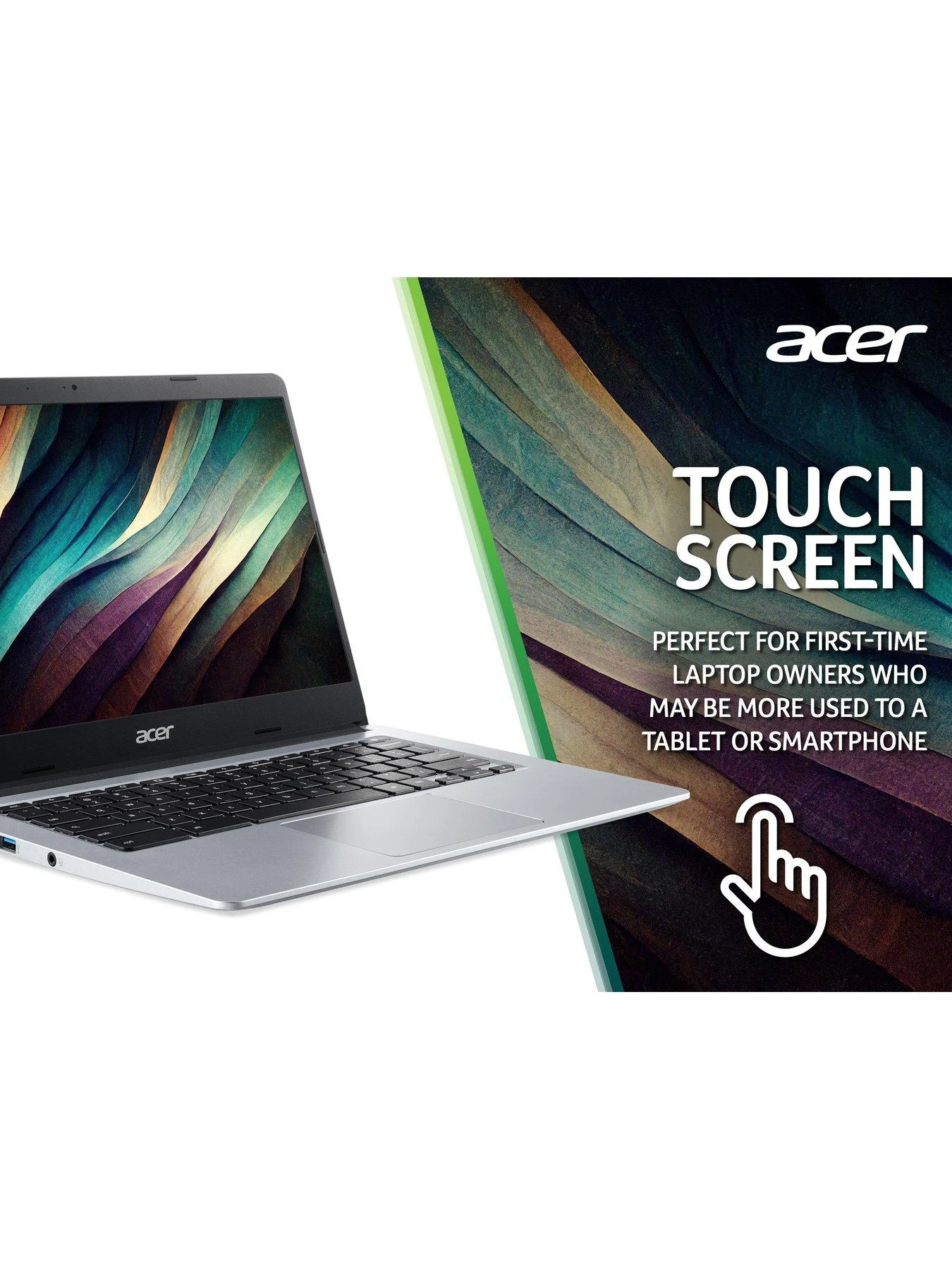 Acer Chromebook 314 Touch - 14in FHD, Intel Pentium Silver, 8GB RAM, 128GB SSD - Silver - Image 6