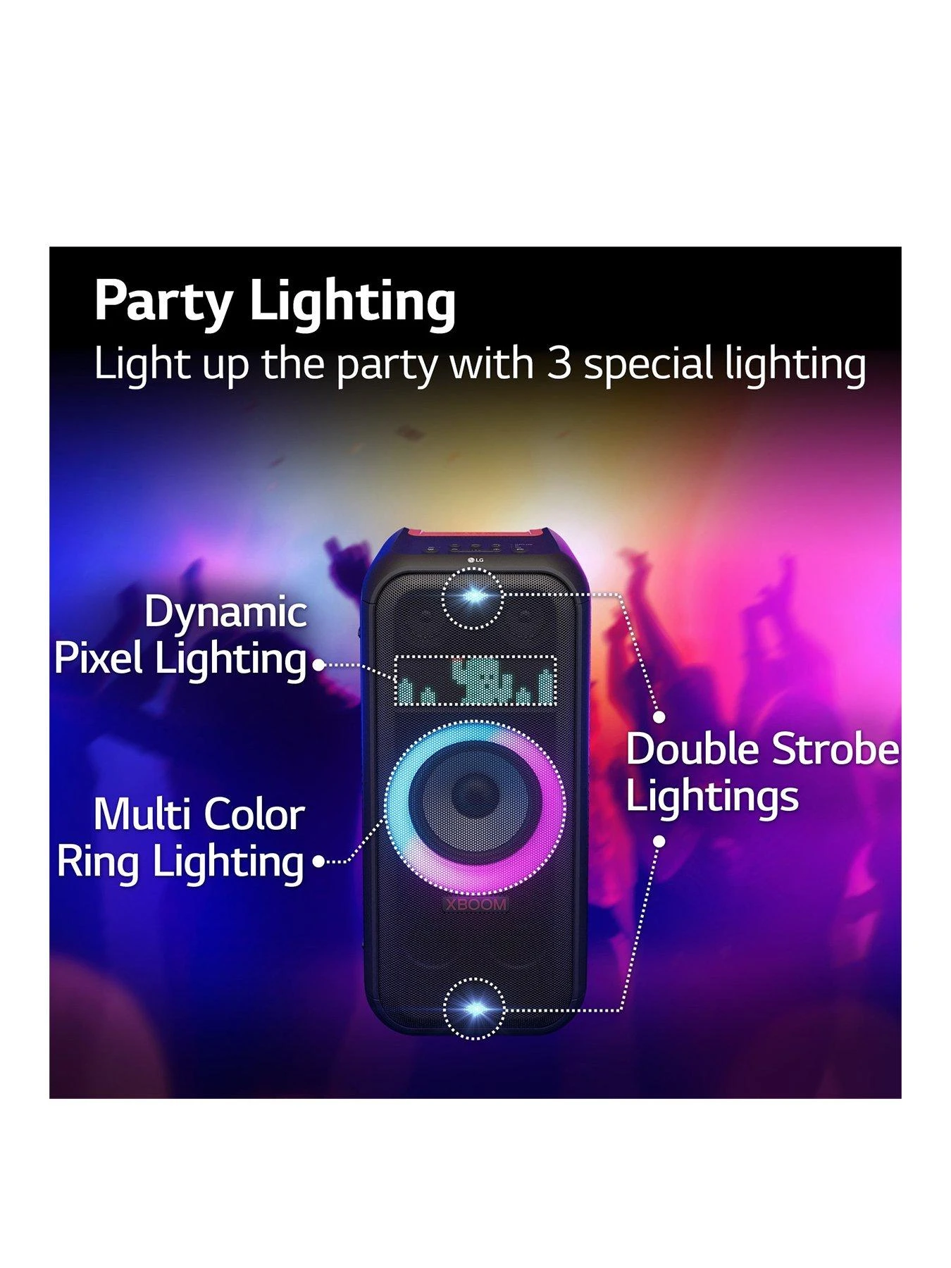 LG XBOOM XL7S Party Speaker With Customisable LED Display And Party Lighting - Image 3