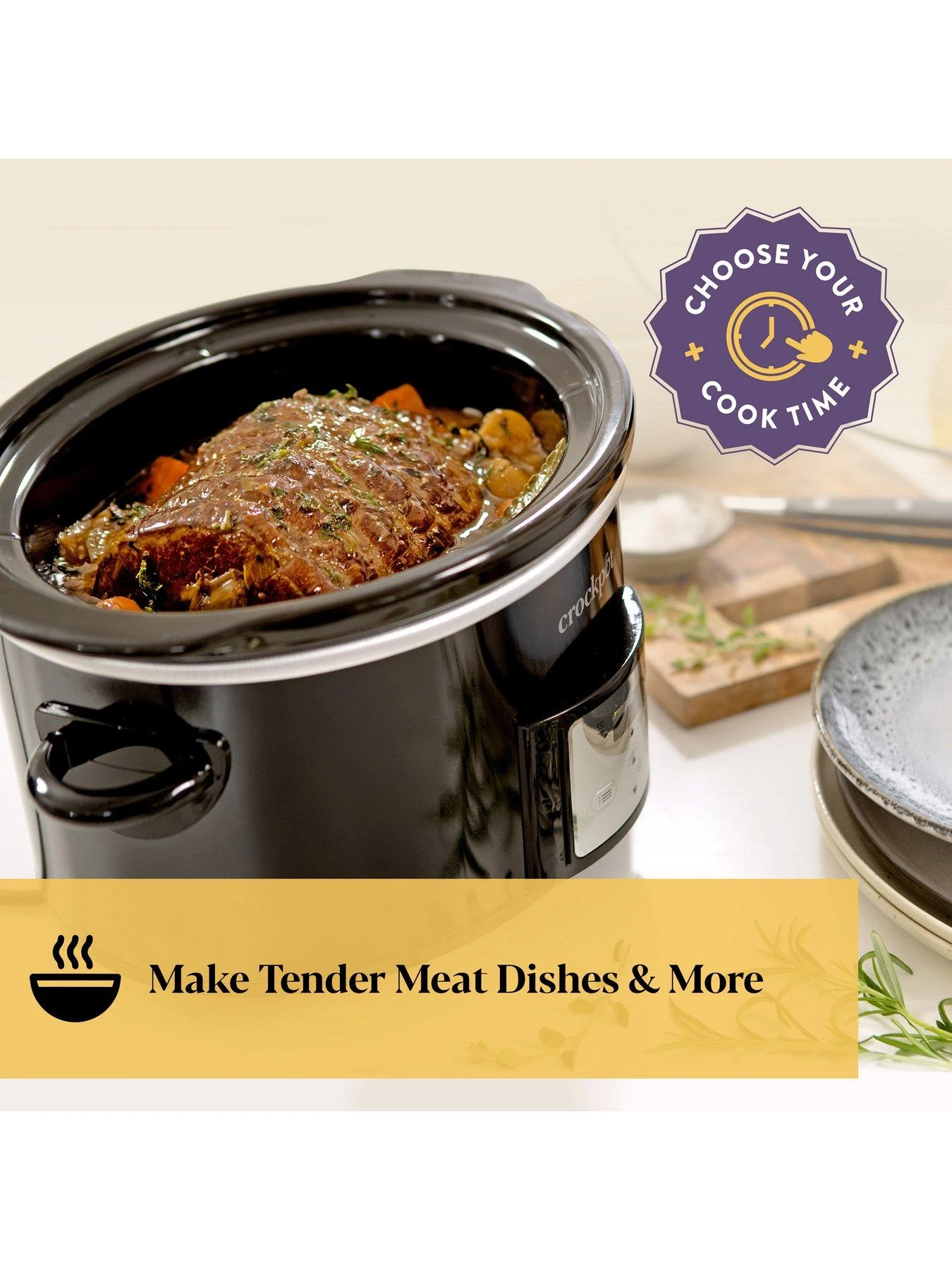 Crock-Pot Crockpot 3.5L Black Digital Slow Cooker - Image 2