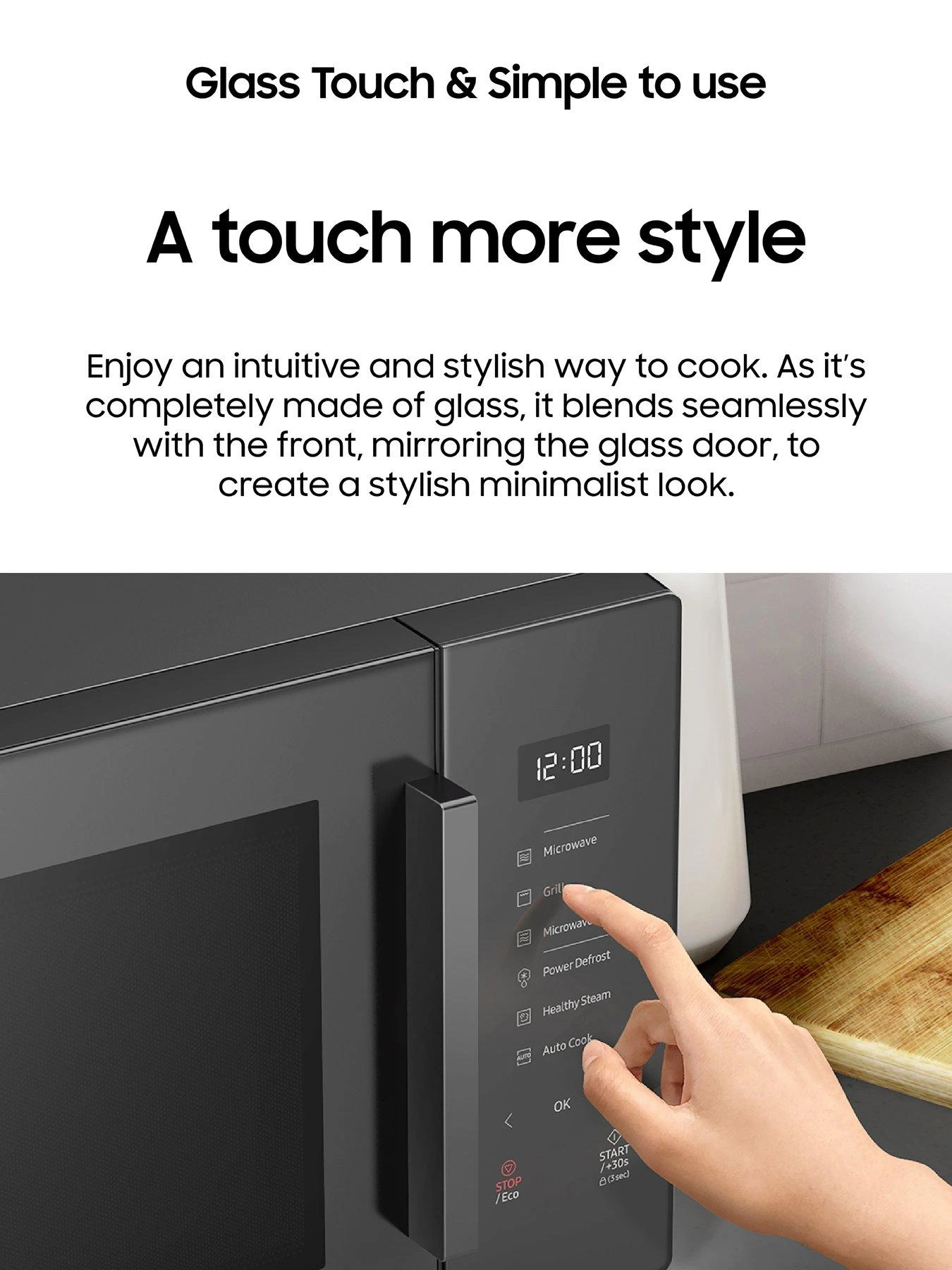 Samsung Bespoke MS23T5018AE/EU 23L Solo Microwave - White - Image 6