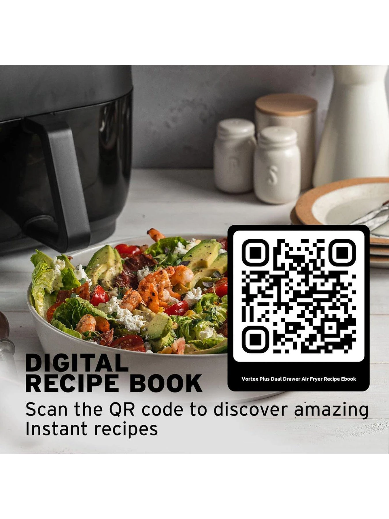 Instant Vortex Plus Dual Air Fryer With ClearCook, Stainless Steel 7.6L- Air Fry, Bake, Roast, Grill, Dehydrate & Reheat - Image 5