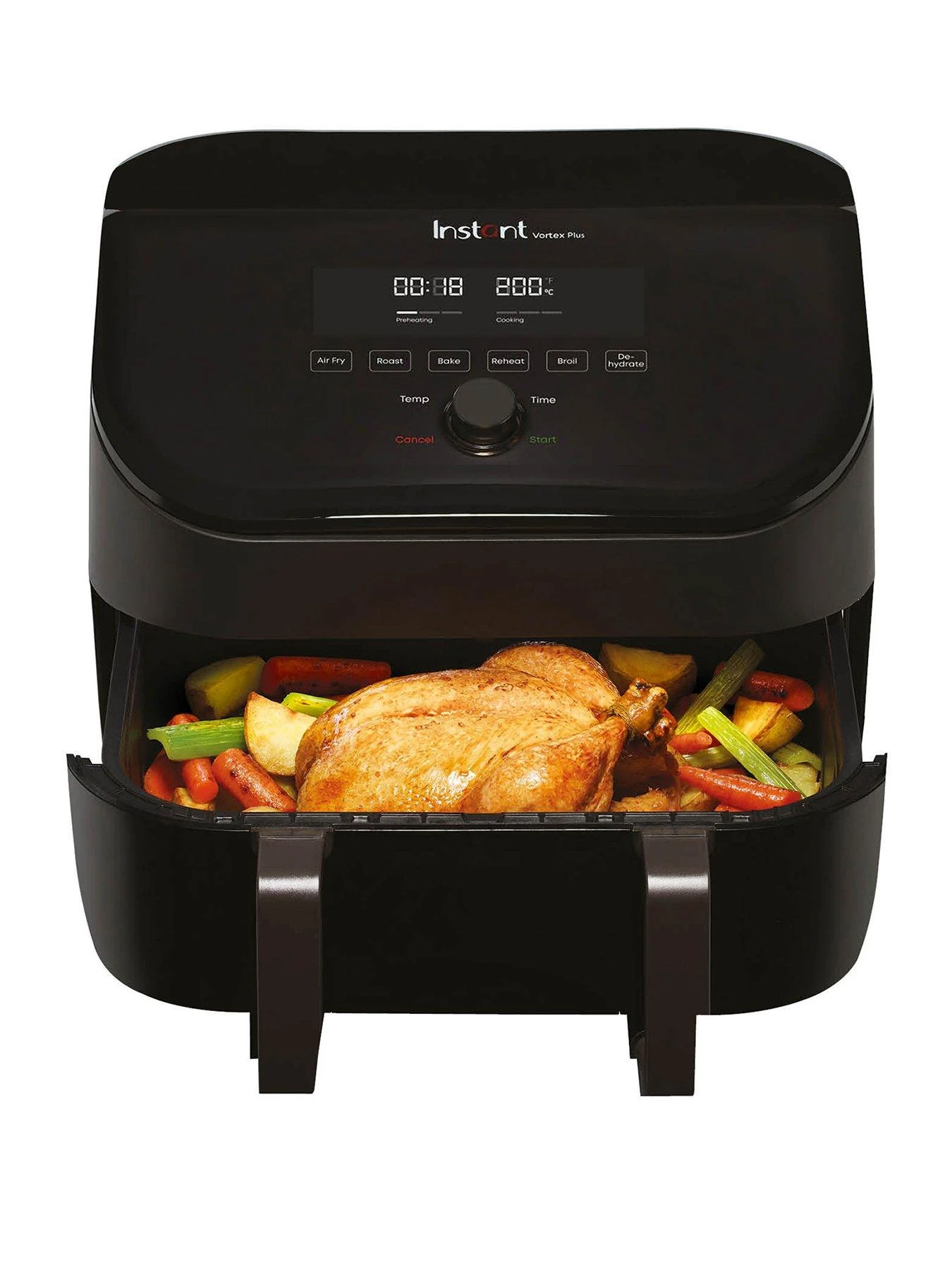 Instant Vortex Plus VersaZone Air Fryer, Black 8.5L- Air Fry, Bake, Roast, Grill, Dehydrate & Reheat