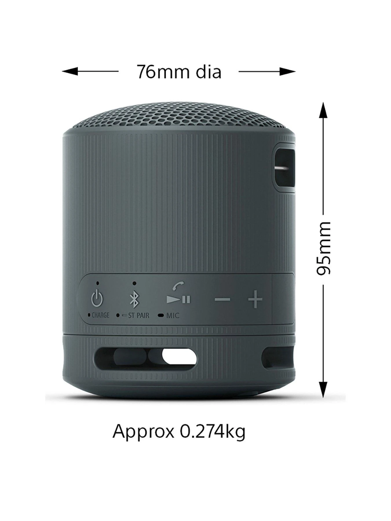 Sony SRS-XB100 - Wireless Bluetooth Portable Speaker, Durable IP67 Waterproof & Dustproof, 16 Hour Battery, Eco, Outdoor And Travel In Black - Image 2