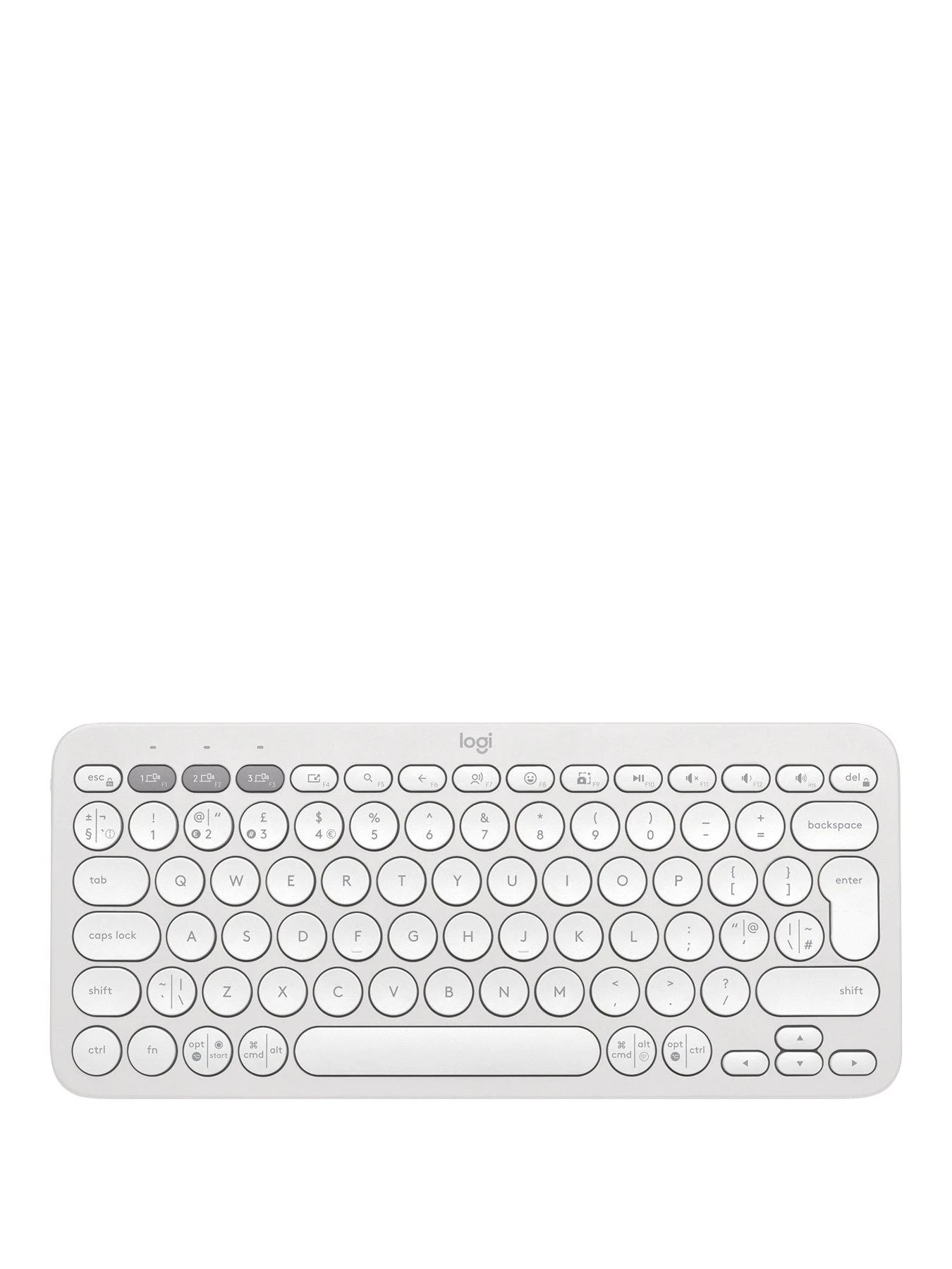 Logitech Pebble Keys 2 K380s, Multi-Device Bluetooth Wireless Keyboard, Slim And Portable - Off White