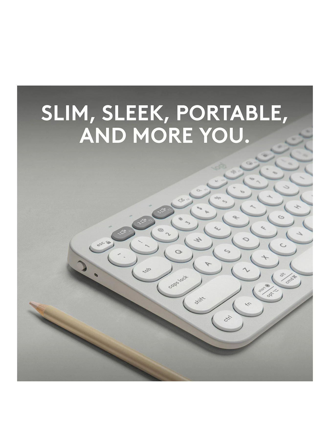 Logitech Pebble Keys 2 K380s, Multi-Device Bluetooth Wireless Keyboard, Slim And Portable - Off White - Image 2