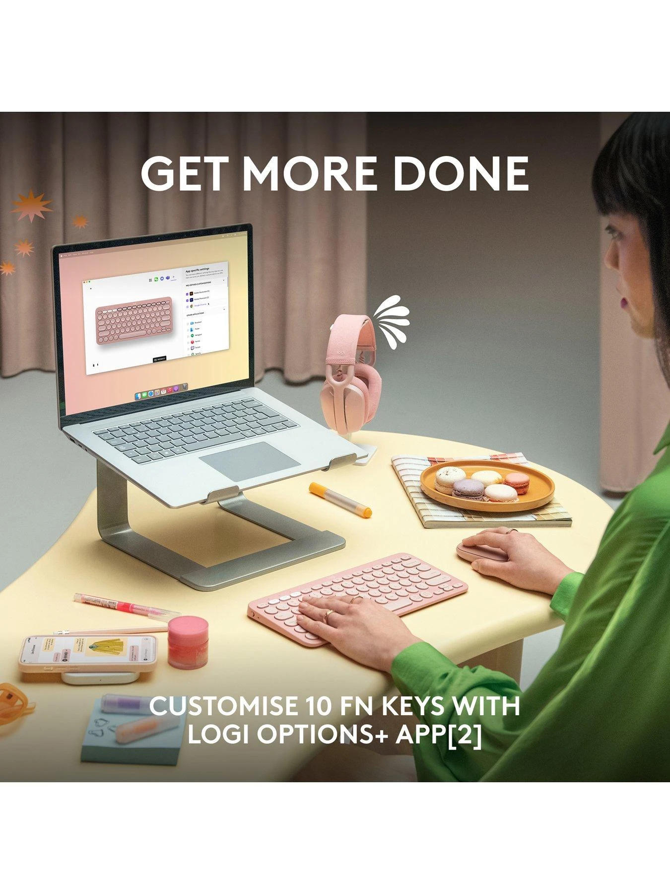 Logitech Pebble Keys 2 K380s, Multi-Device Bluetooth Wireless Keyboard, Slim And Portable - Off White - Image 7