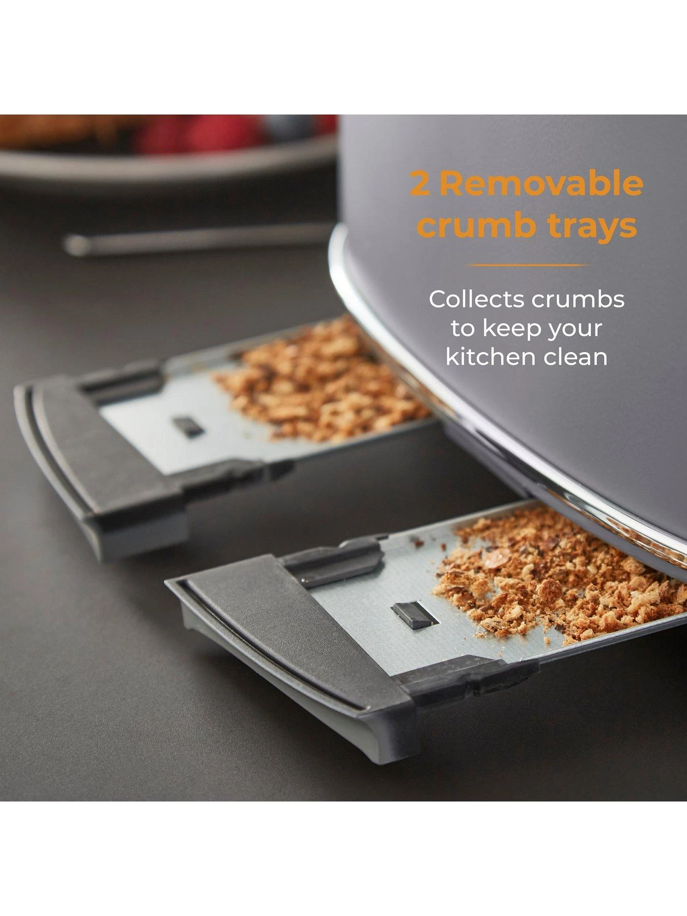 Tower T20065GRY Renaissance 4-Slice Toaster - Grey - Image 5