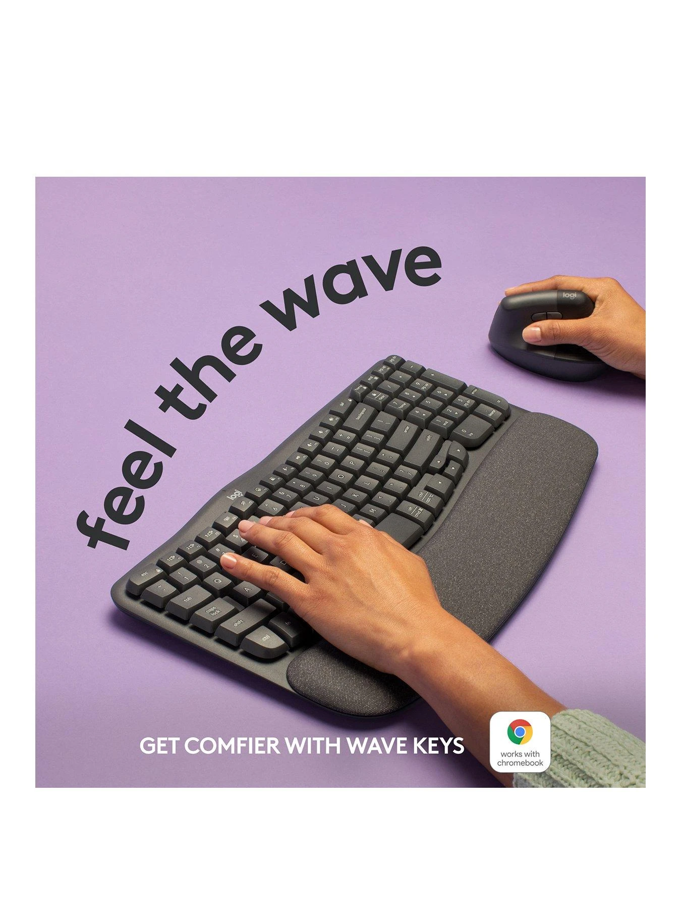 Logitech Wave Ergonomic Keys - Graphite - Image 2