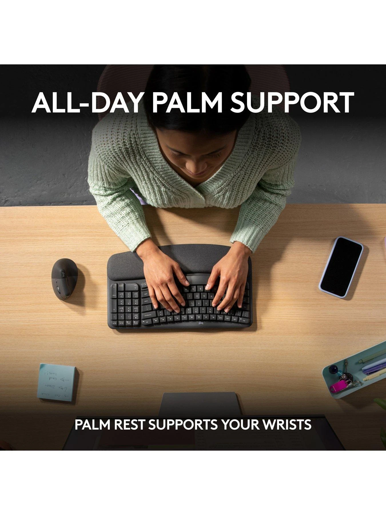 Logitech Wave Ergonomic Keys - Graphite - Image 4